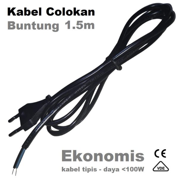 Kabel Buntung Steker Listrik AC Power 220V Cable Colokan Jack Lampu