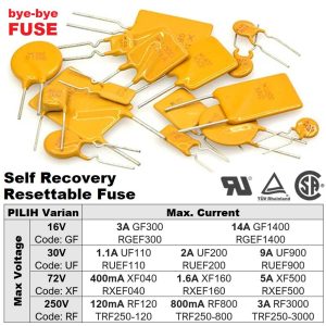 Fuse Self Reset Sekring Otomatis Auto PPTC 16 30 60 72 250 V 1 2 3 5 A