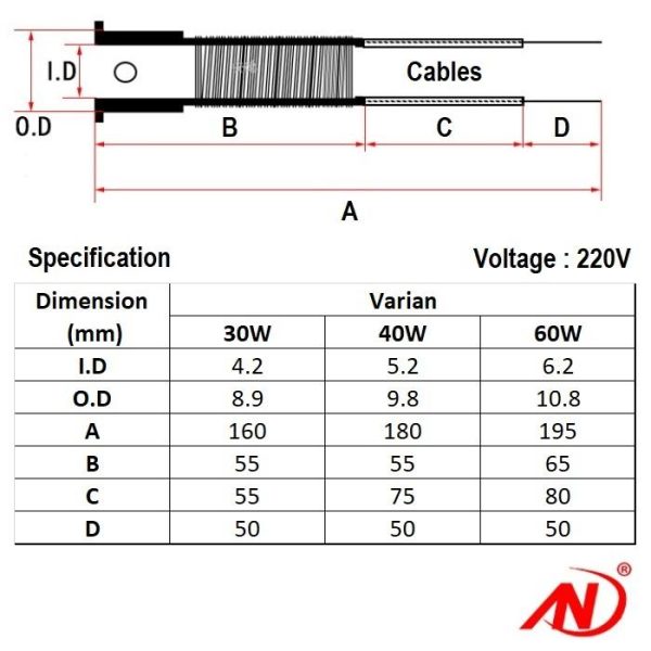 Solder Element High Quality 30W 40W 60W Elemen Pemanas Heater Original - Image 3