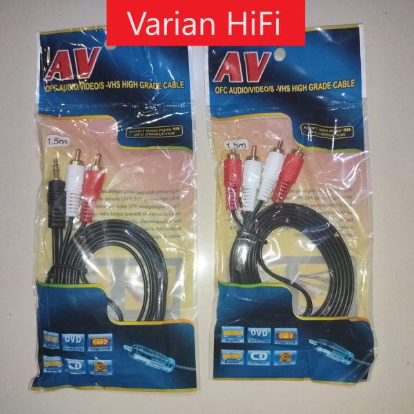 Kabel Audio HiFI Stereo RCA to Jack AUX 3.5mm Male Cable Splitter 2-1 - Image 2