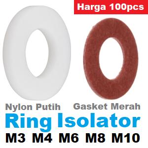 Insulator Ring Isolator Mur Baut M3 M4 M6 M8 M10 Plastik Nylon Gasket